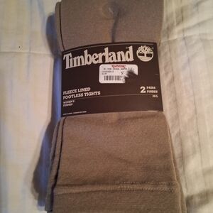 Timberland Women's Fleece Lined Footless Tights Taupe